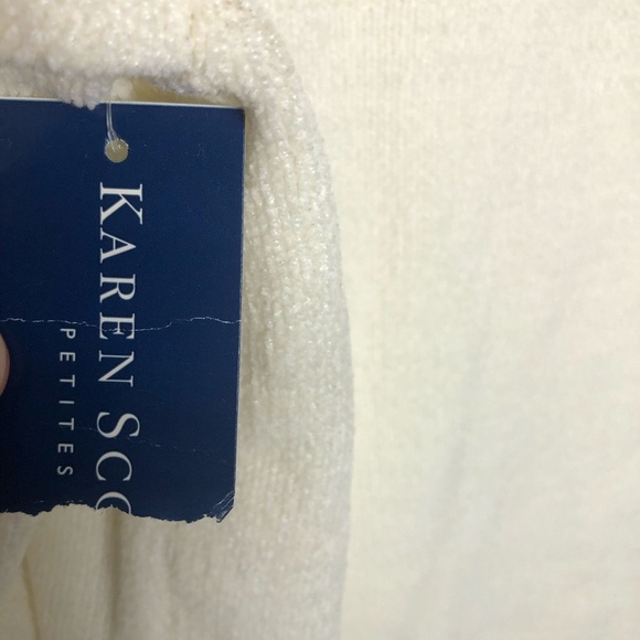 Karen Scott Petites Pullover Sweater Ivory Size Large Petite - Picture 9 of 11